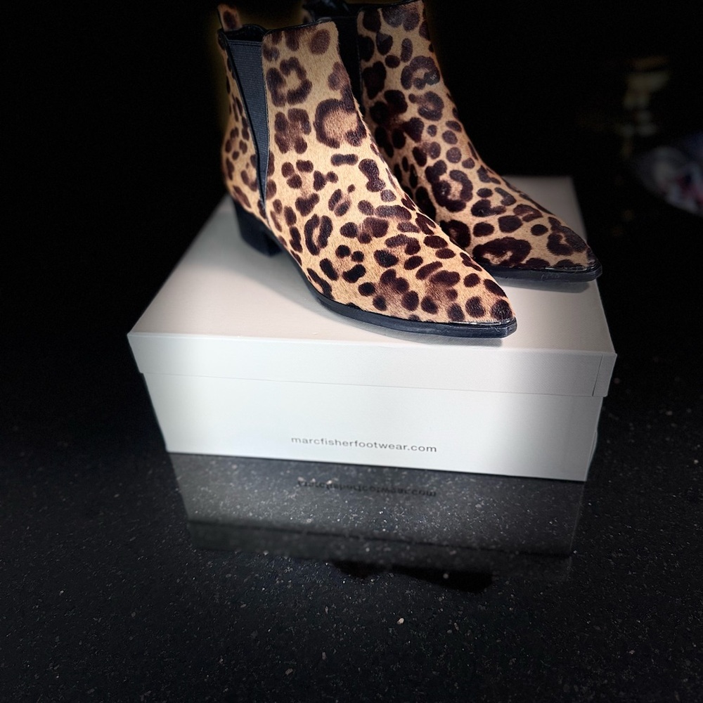 Marc Fisher Brown and Black Ankle Booties